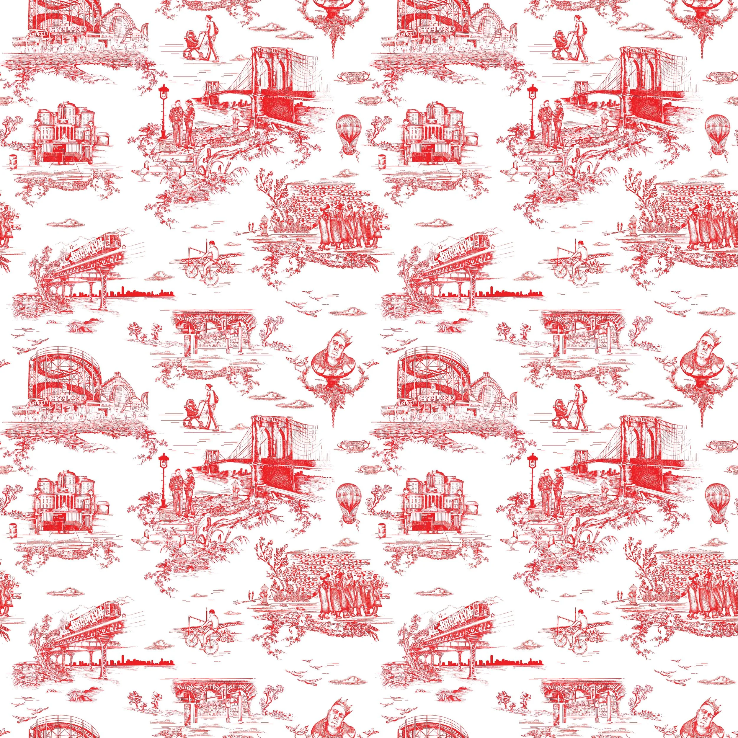 Images of the wallpaper have gone viral on social media platforms and design blogs around the world. We love to see Brooklyn Toile in our favorite Brooklyn bars and cafés and in beautiful homes around the world.