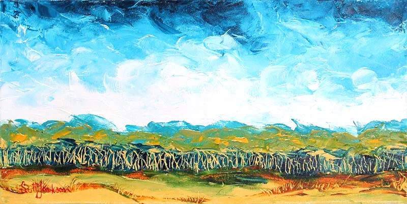 " Darkening Treelines " ...one of my favorouite themes.Treelines...I love the dark and cool depths that invites you to take a closer look... Title "Darkening Treelines "20cm x 40cm, oil on canvas, ready to hang. $160 aud