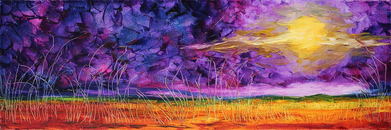 Title " In The Darkness of Night ", 31 cm x 91 cm,ref 0675, oil and wax medium on canvas, ready to hang, $450 AUD