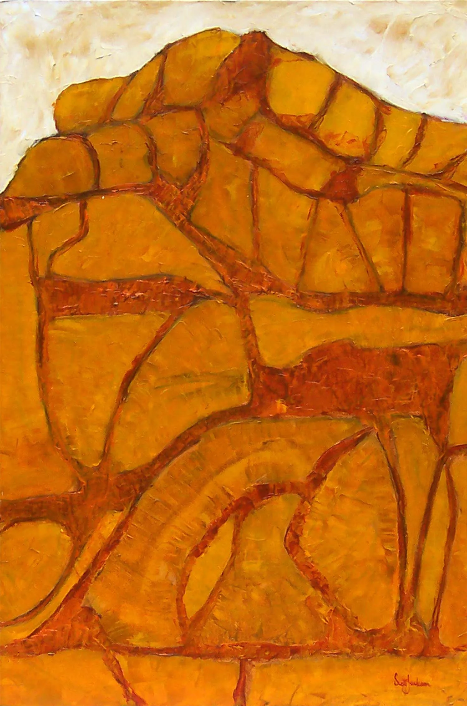 A stylised interpretation of rocks at one of my favourite beaches just south of Crescent Head... the beach is known locally as Racecourse beach.....plenty of space, no crowds.. Title " Rocks ", 75 cm x 51 cm, oil on canvas, ready to hang, ref 0462, $590 AUD