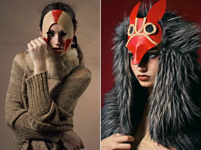 Custom tribal masks for "Umbra" Editorial in Veux Magazine Photography / Sylvia Gunde Styling / Lillian Fu Make-up / Hikari Murakami Hair / Alex Thao Photo Asst / Randy Tran