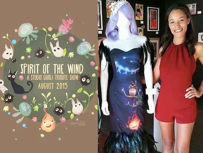 Created an original couture gown and fascinator inspired by the films of Studio Ghibli and Hayao Miyazaki for a tribute gallery exhibit hosted at Rothick Art Haus in Summer of 2015. Creature of Habit was the only fashion/costume designer to be selected to include work in this curated exhibit.