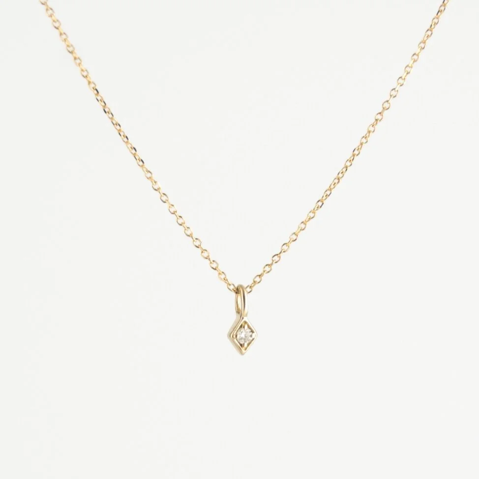 golden kite necklace - white diamond 