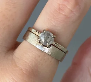 Grey Rose Cut Diamond Ring Set — EMI GRANNIS