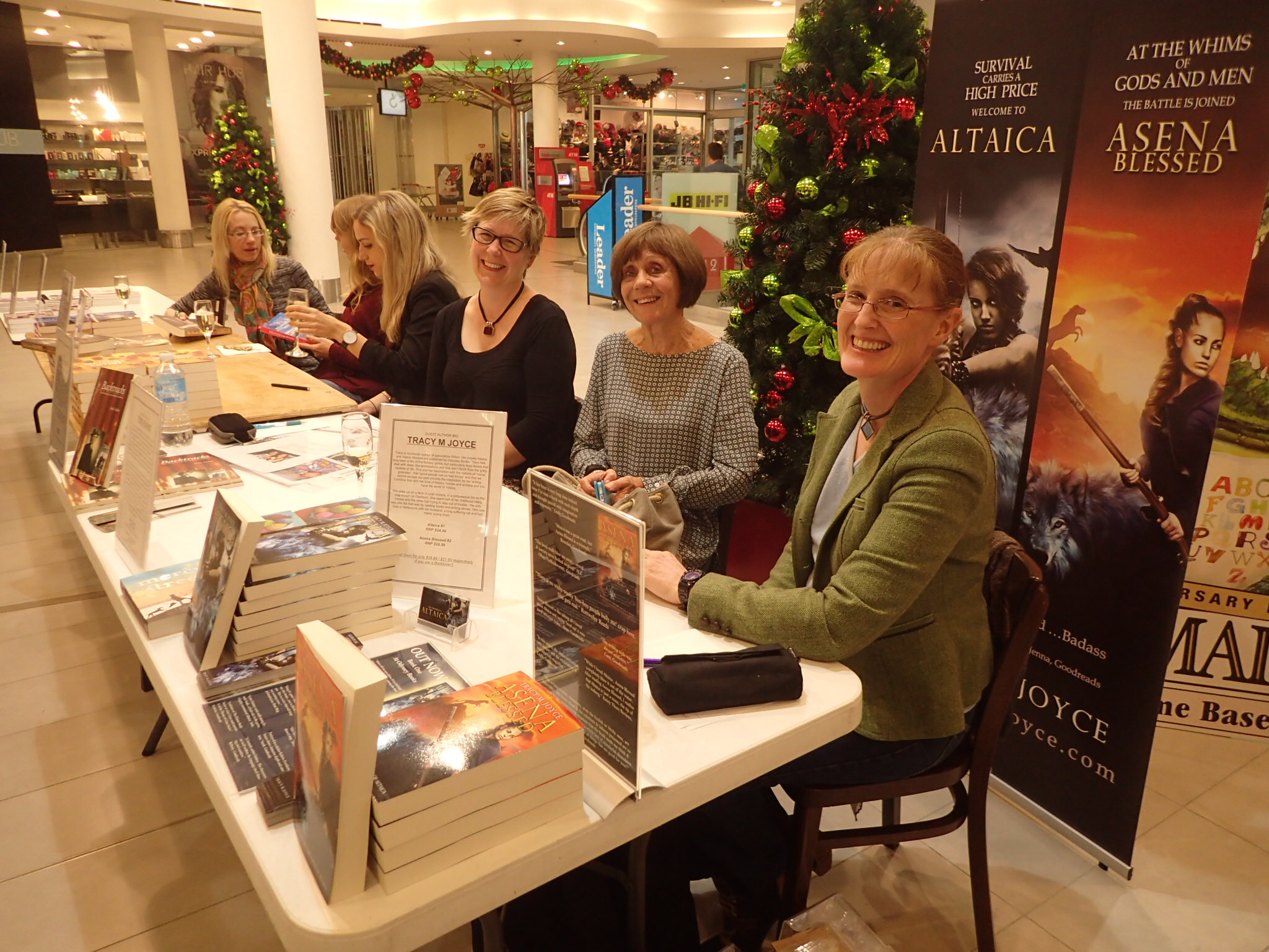 At the table with Tracy M Joyce, Tess Evans, Katherine Brabon, Leigh Hopkins and Emma Gee