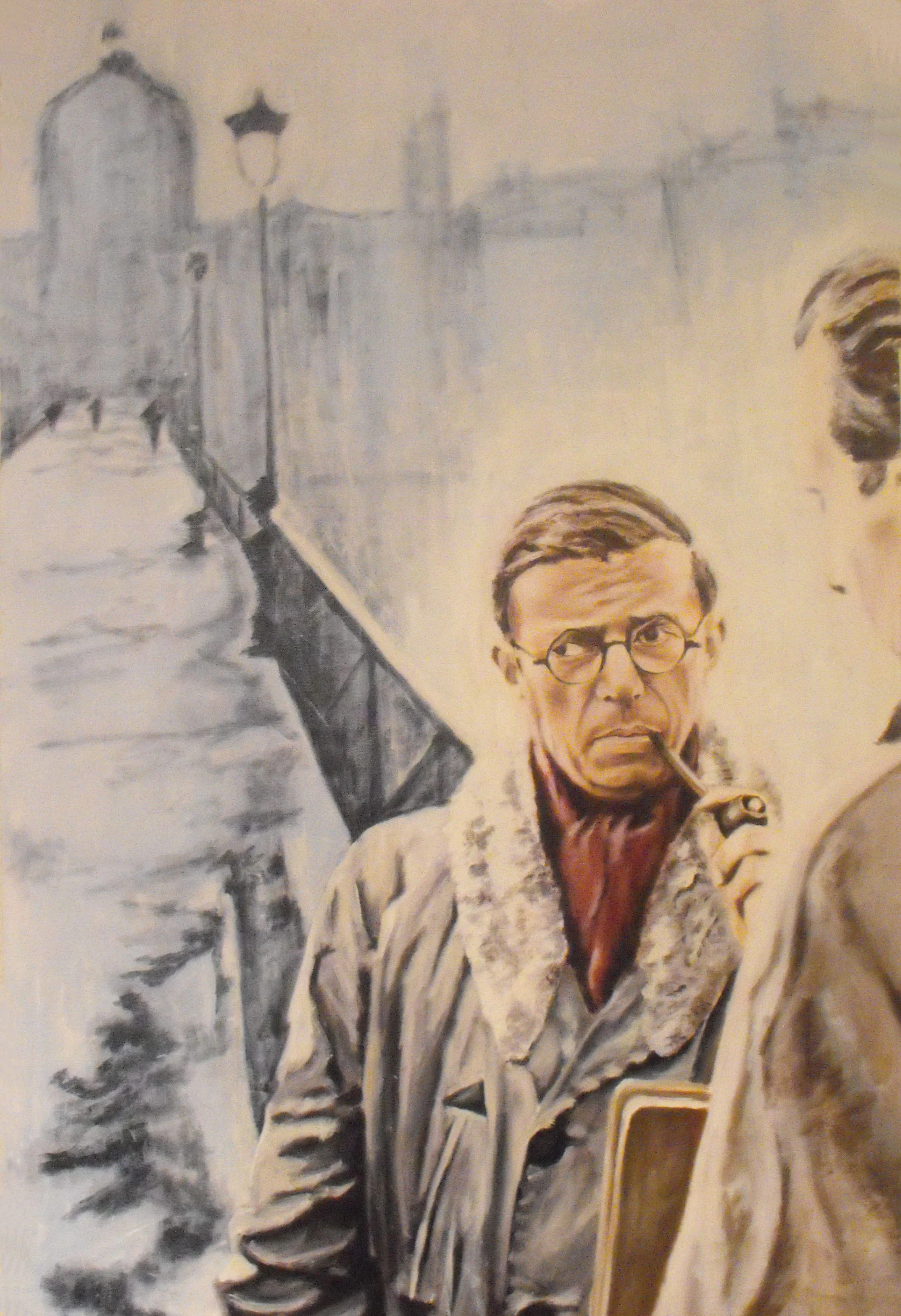 "Sartre", Oil on canvas, 2009