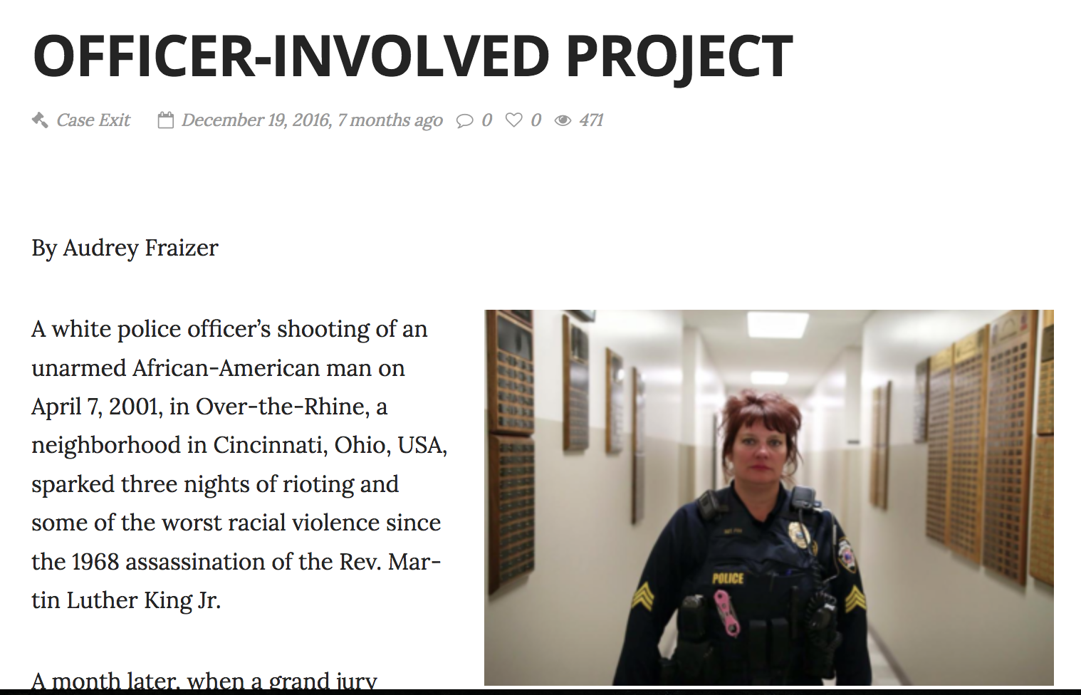 Officer-Involved Project Journal of Emergency Dispatch