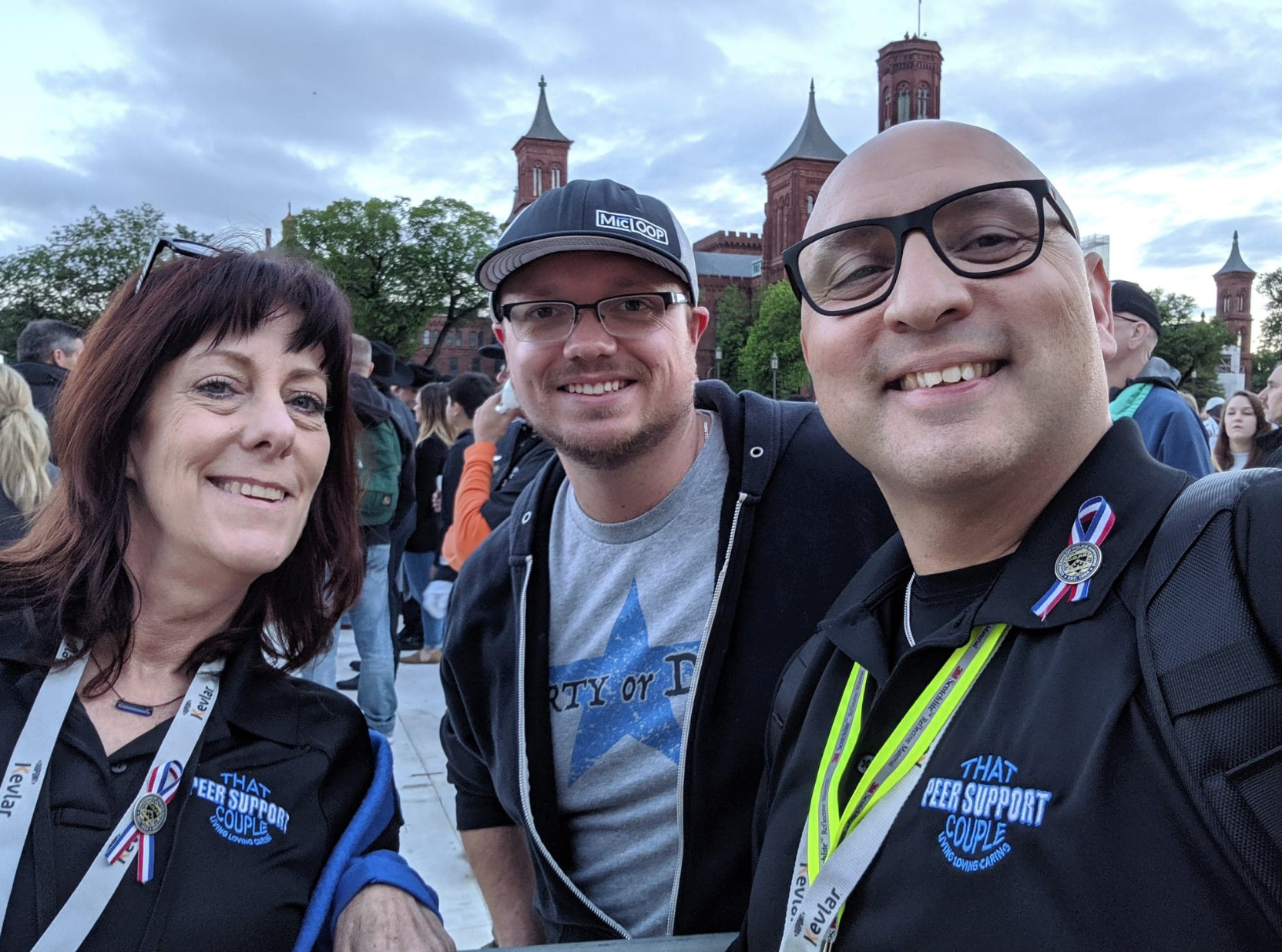 Running into old friends at Police Week in 2019. Javier and Cathy are That Peer Support Couple.