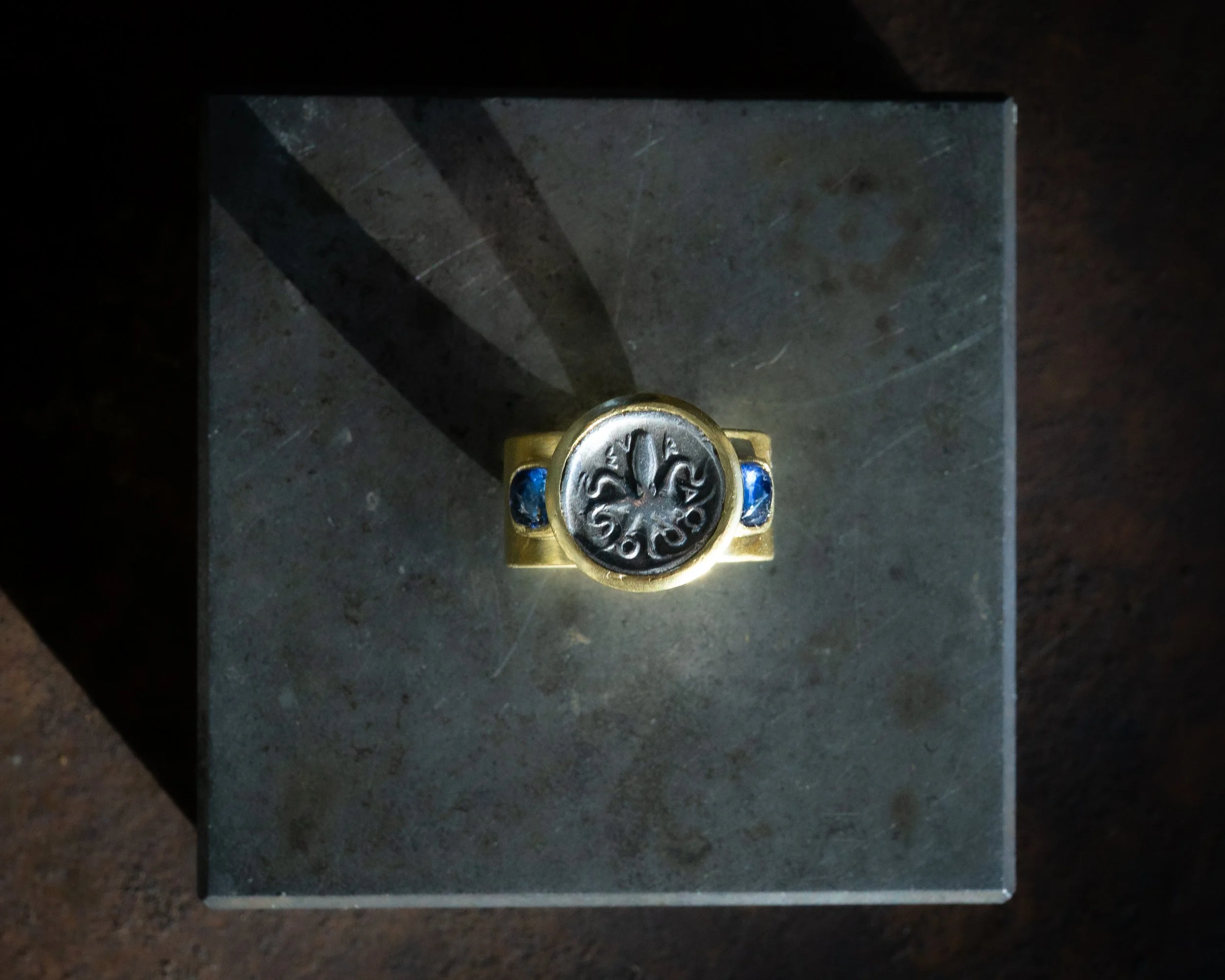 Nerithe Ring in sunlight casting shadow.