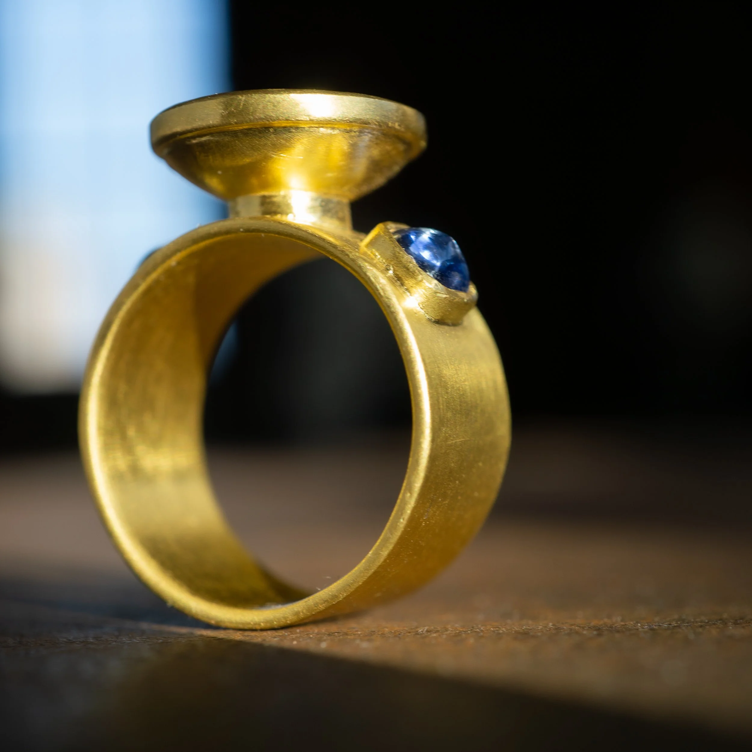 Nerithe Ring showing profile of gallery.