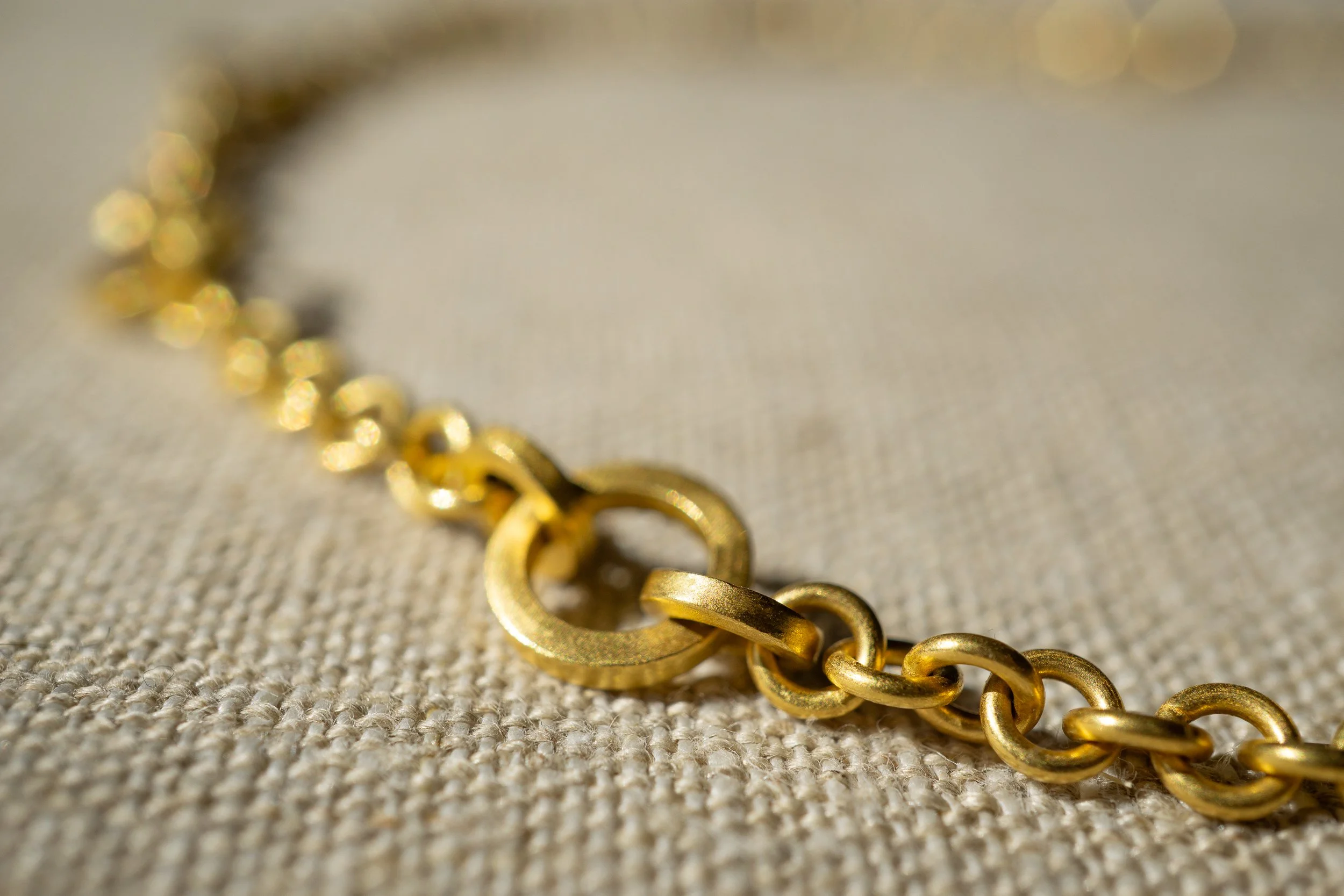 Triadic Chain shown in macro detail of links.