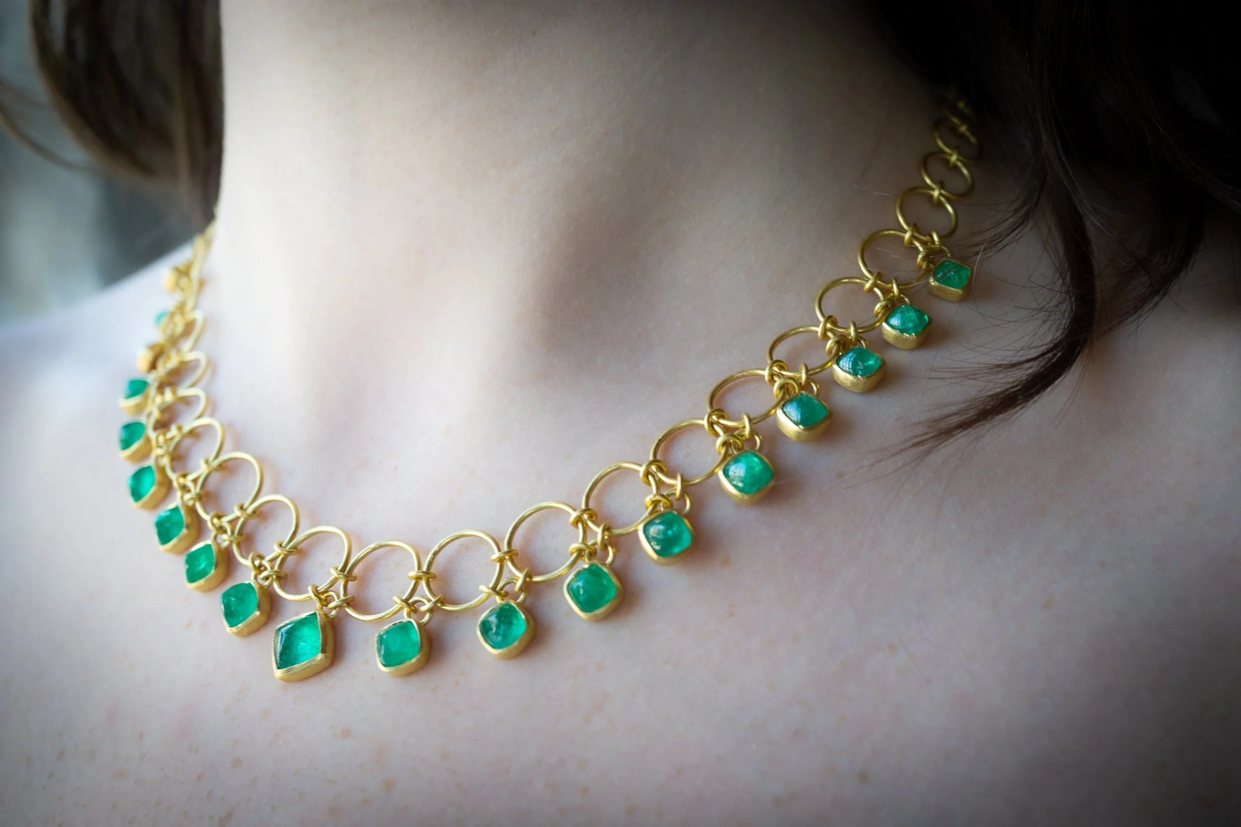 Euclidean Necklace worn on the body.