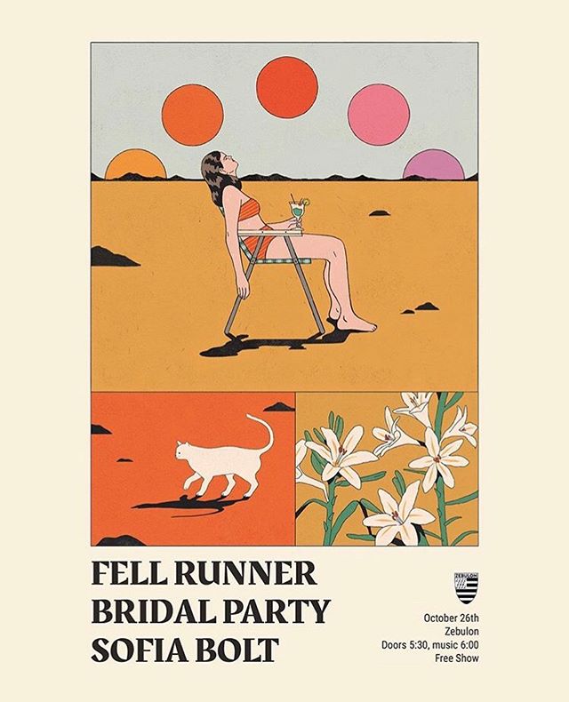 Tonight at @Zebulon !
@fellrunnermusic 
@brydalparty 
@sofiabolt 
Music starts at 6pm!