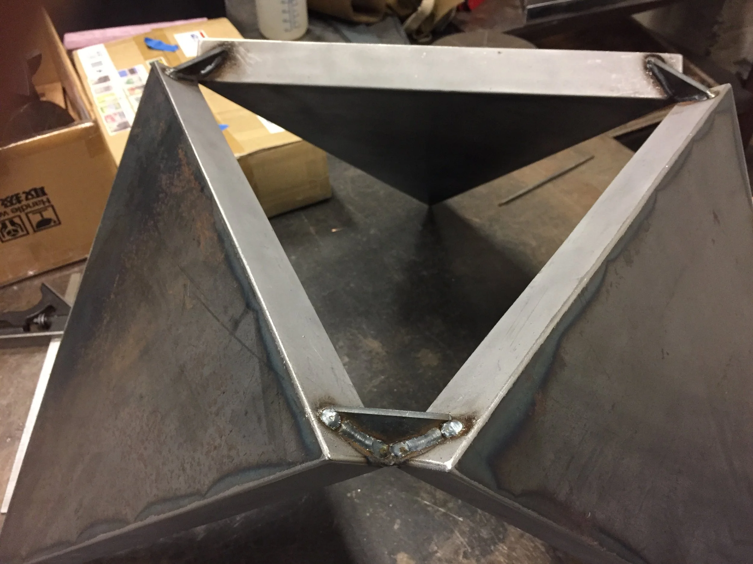 Stiffening gussets installed underneath to prevent base "fractals" from spreading