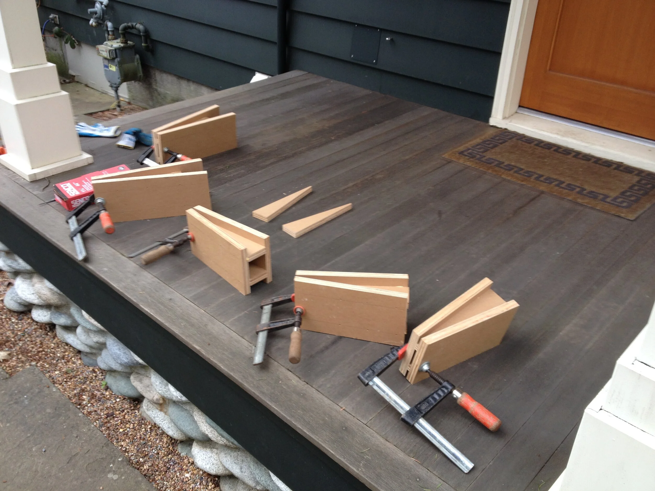 Building tapered blocking needed to fabricate upright elements