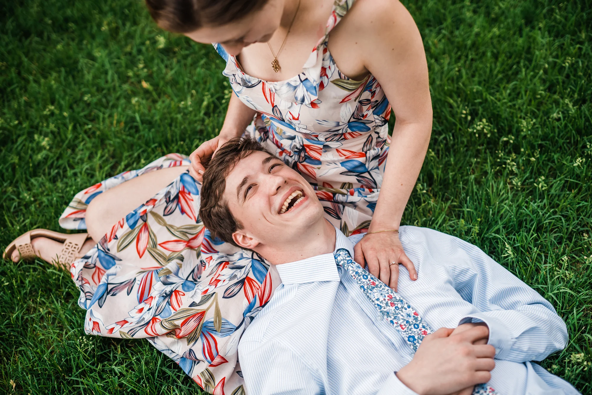  Michigan State University campus spring engagement session in East Lansing, Michigan of Isi and Thad by Pop Mod Photo photographers Ryan Garza & Courtney Simpson. 