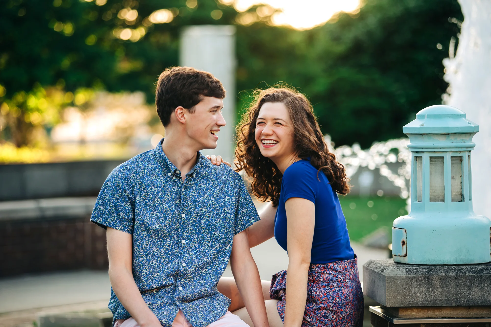  Michigan State University campus spring engagement session in East Lansing, Michigan of Isi and Thad by Pop Mod Photo photographers Ryan Garza & Courtney Simpson. 