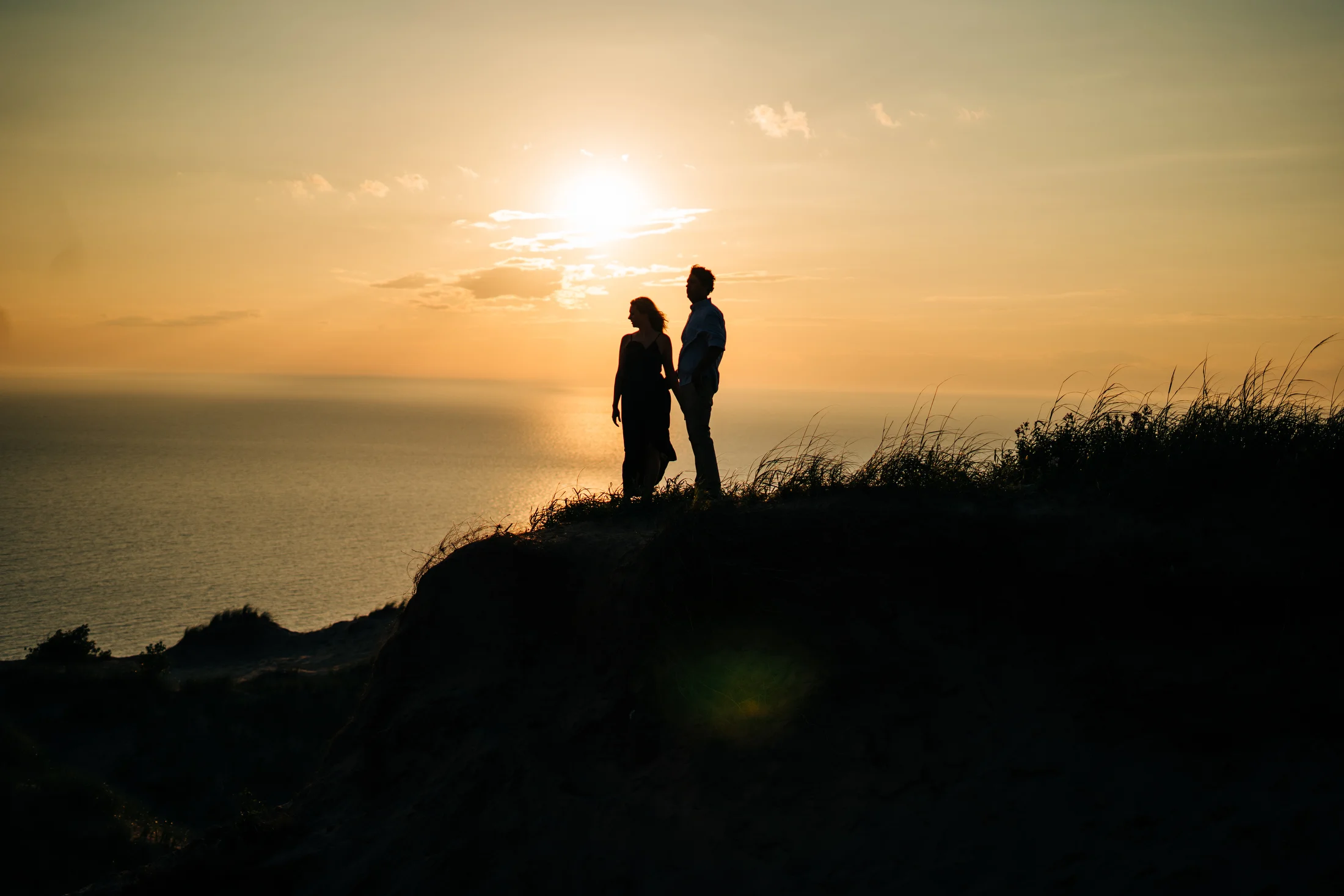  Sleeping Bear Sand Dunes Michigan summer engagement session by Pop Mod Photo photographers Ryan Garza and Courtney Simpson in Empire, Michigan. 