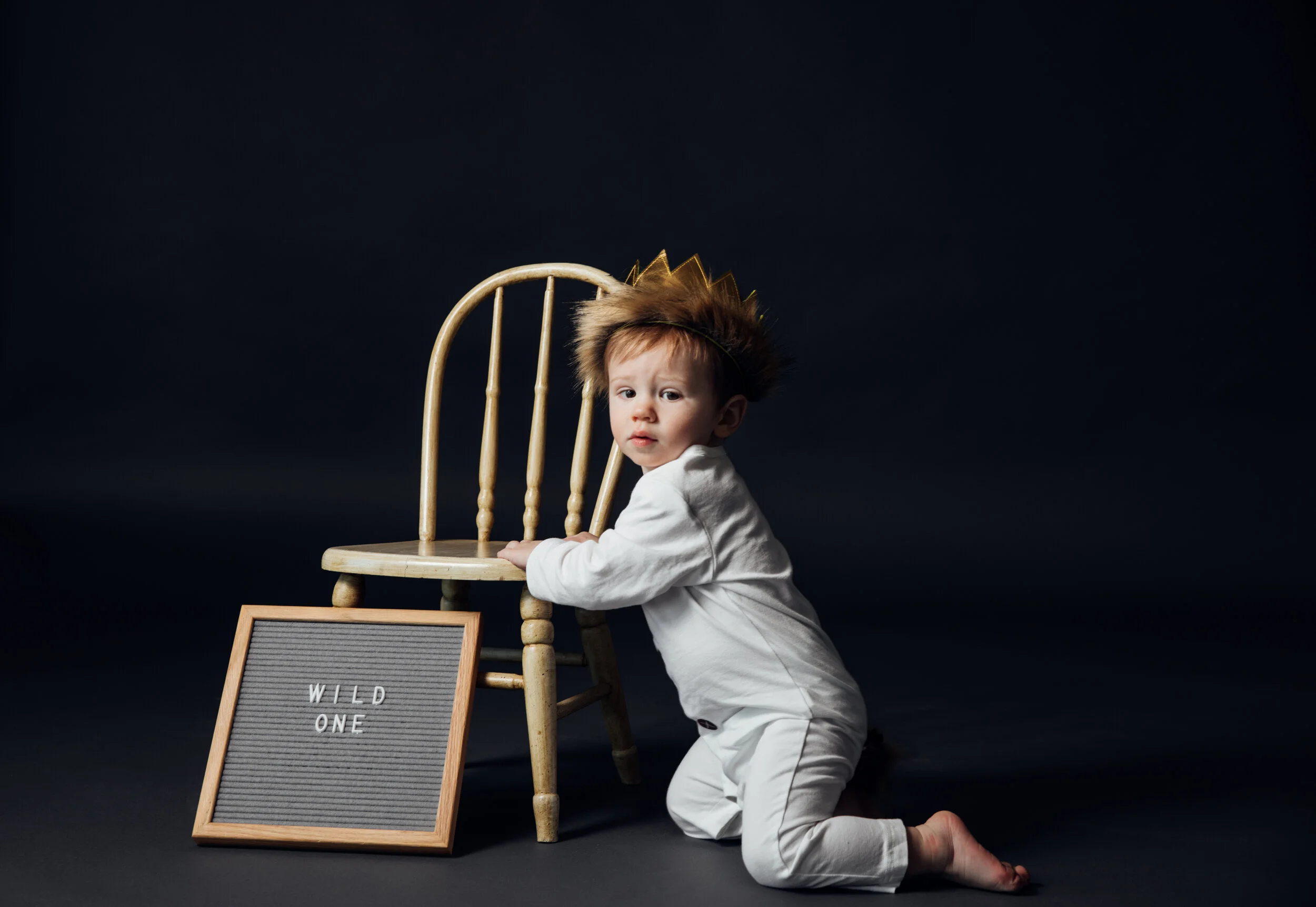  One year-old studio photo session at Pop Mod Photo in downtown Flint, Michigan. 