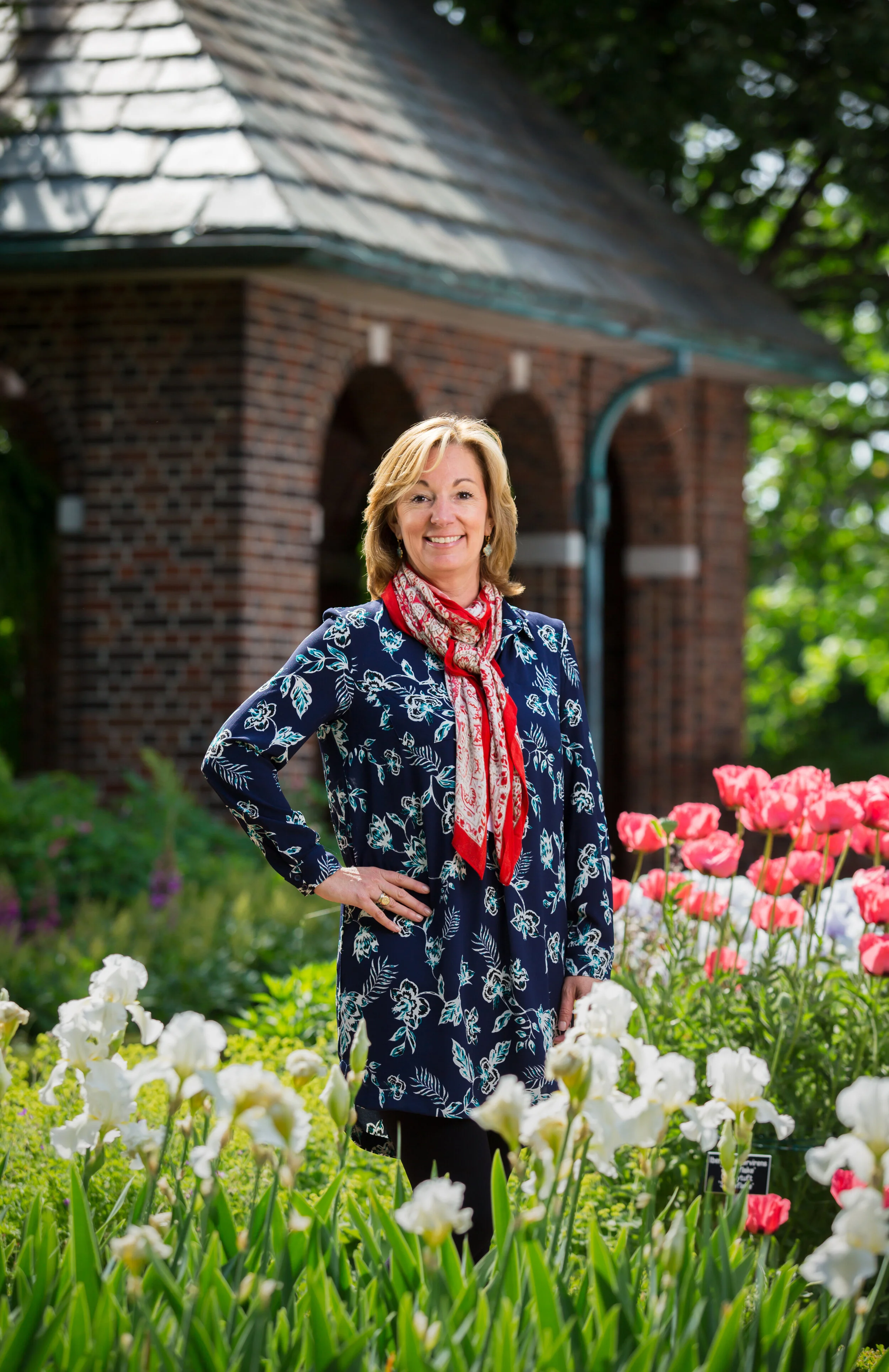  Applewood environmental headshot photo session of of Ruth Mott Foundation trustee Marise Mott Meynet Stewart in Flint, Michigan by Pop Mod Photo photographers Ryan Garza and Courtney Simpson. 