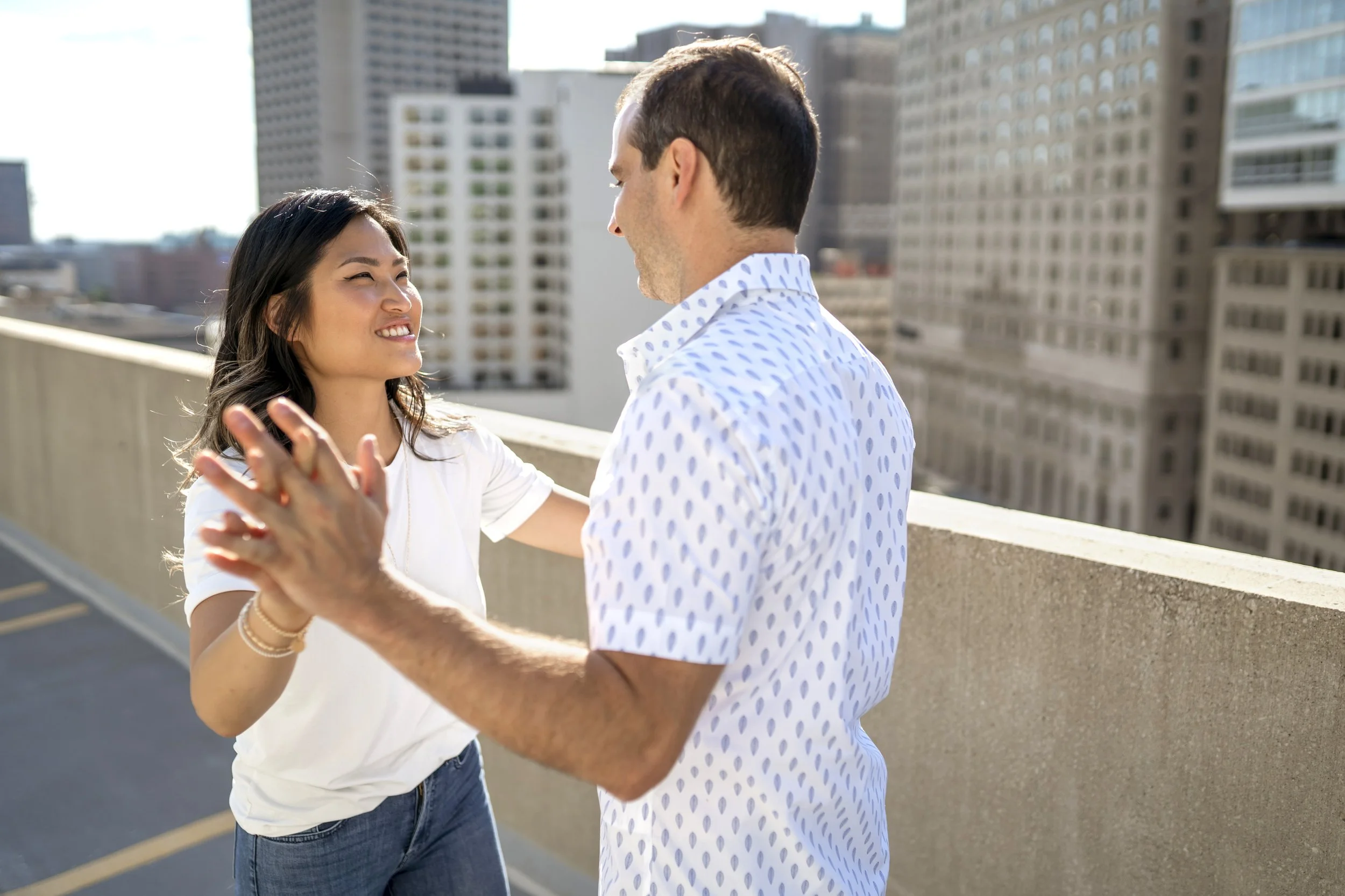  Downtown Detroit engagement photo session at the Apparatus Room and along Woodward Avenue by Pop Mod Photo wedding photographers Ryan Garza and Courtney Simpson. 