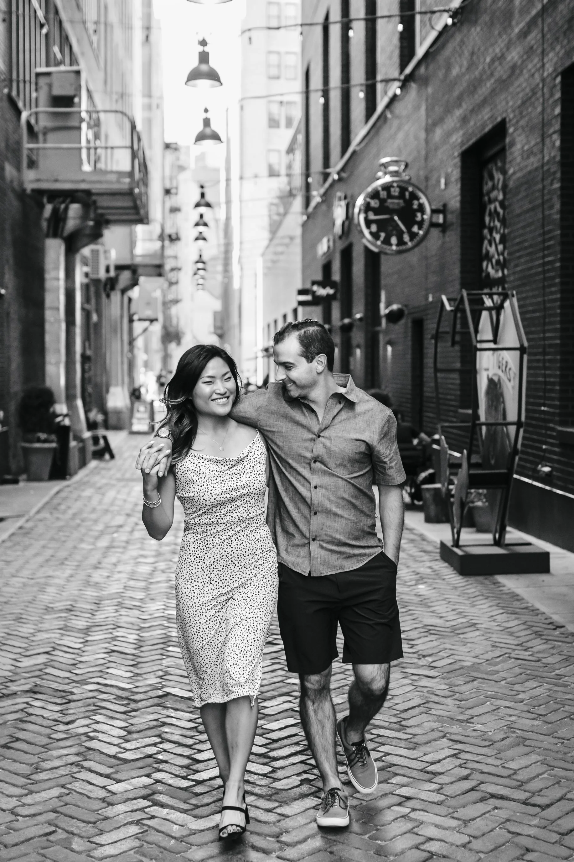  Downtown Detroit engagement photo session at the Apparatus Room and along Woodward Avenue by Pop Mod Photo wedding photographers Ryan Garza and Courtney Simpson. 