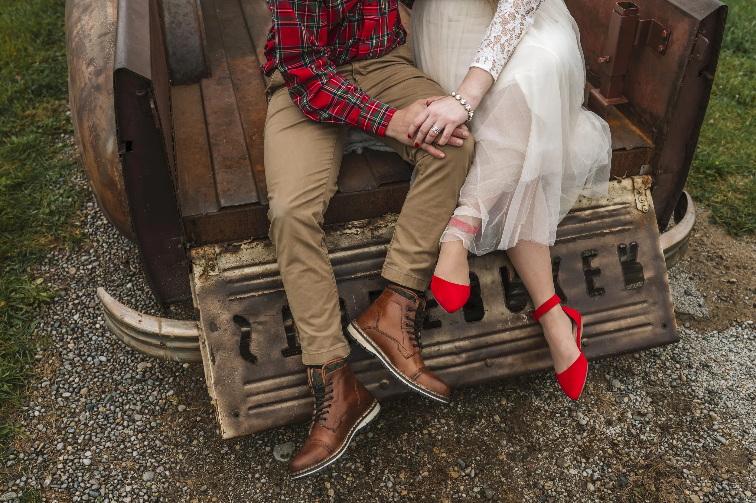  Melissa and Michael went to Top Hill Farms christmas tree farm in Goodrich, Michigan for a fall holiday themed engagement photo session with Pop Mod Photo wedding photographers Ryan Garza and Courtney Simpson before heading to downtown Flint, Michig