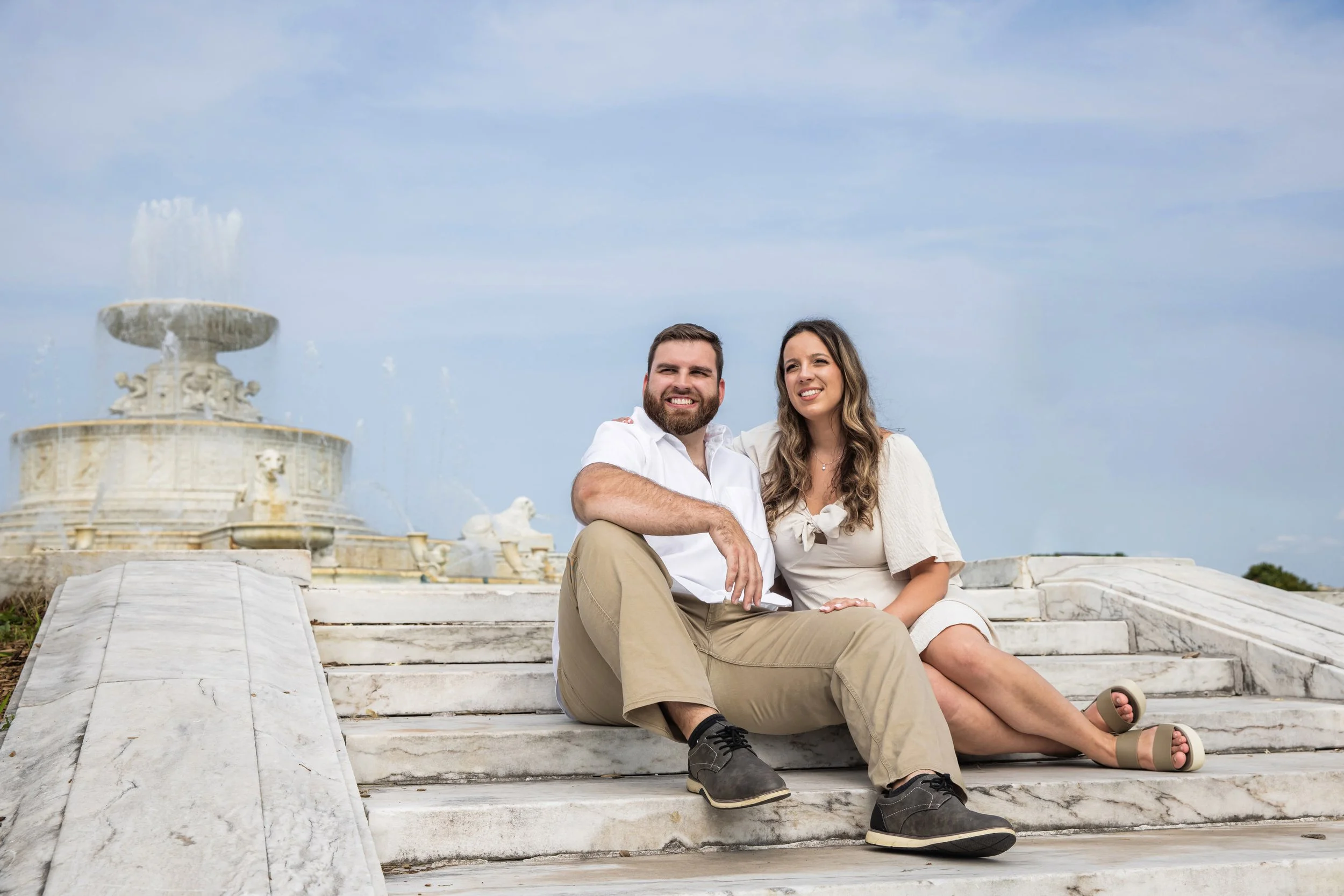  Nichole and Blake celebrated their outdoor summer engagement session at Belle Isle in Detroit, Michigan and were photographed by Pop Mod Photo wedding photographers Courtney Simpson and Ryan Garza. 