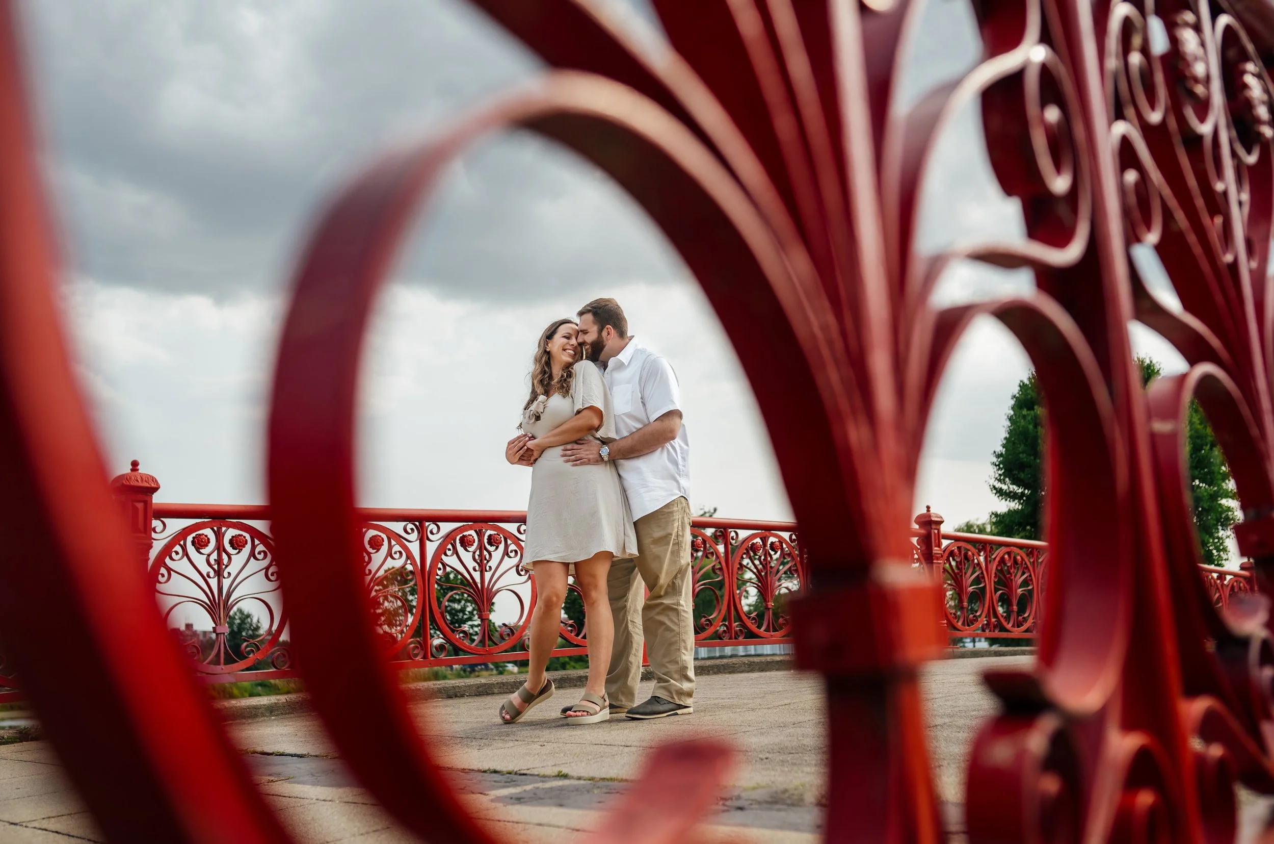 Nichole and Blake celebrated their outdoor summer engagement session at Belle Isle in Detroit, Michigan and were photographed by Pop Mod Photo wedding photographers Courtney Simpson and Ryan Garza. 