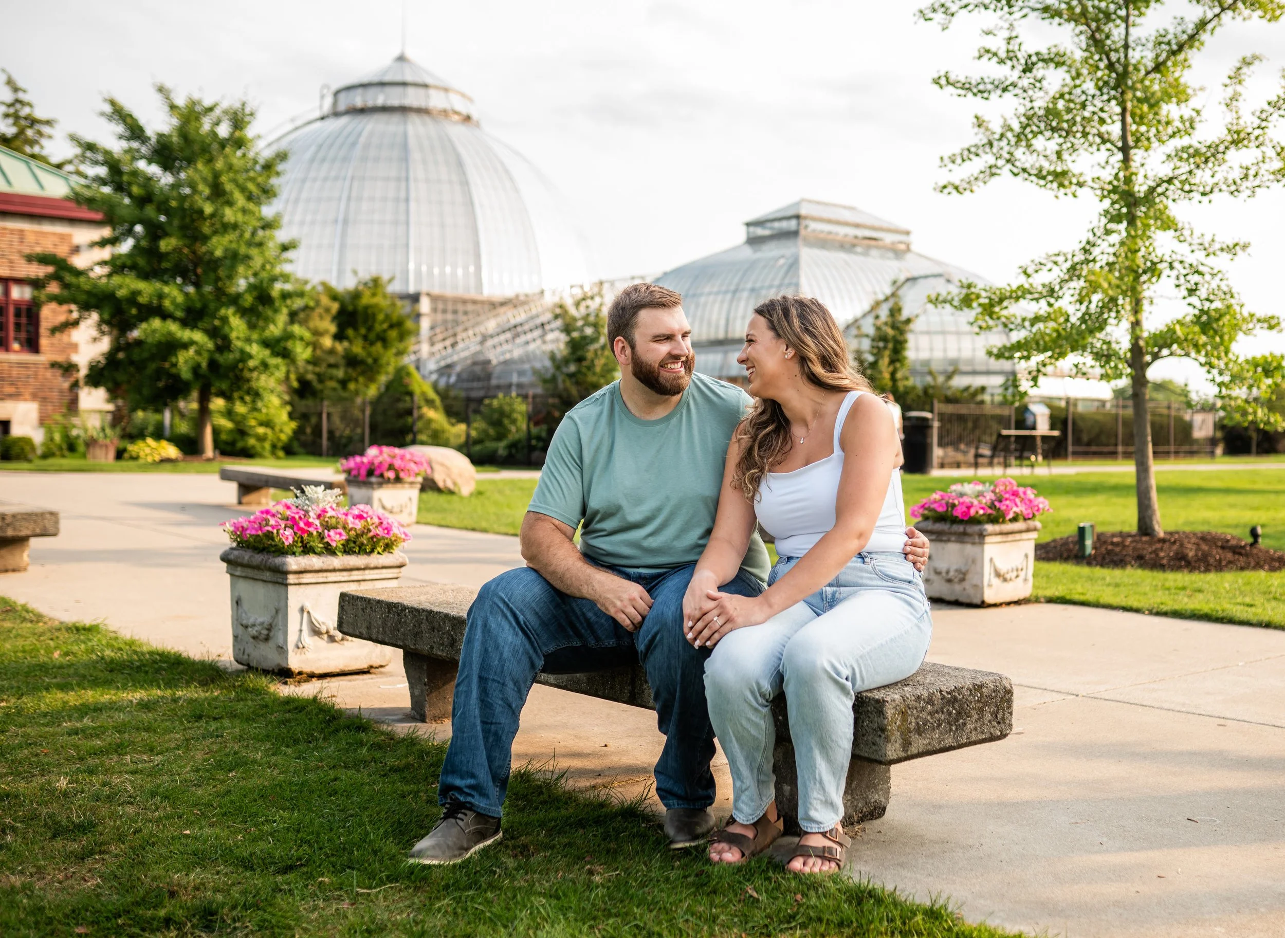  Nichole and Blake celebrated their outdoor summer engagement session at Belle Isle in Detroit, Michigan and were photographed by Pop Mod Photo wedding photographers Courtney Simpson and Ryan Garza. 