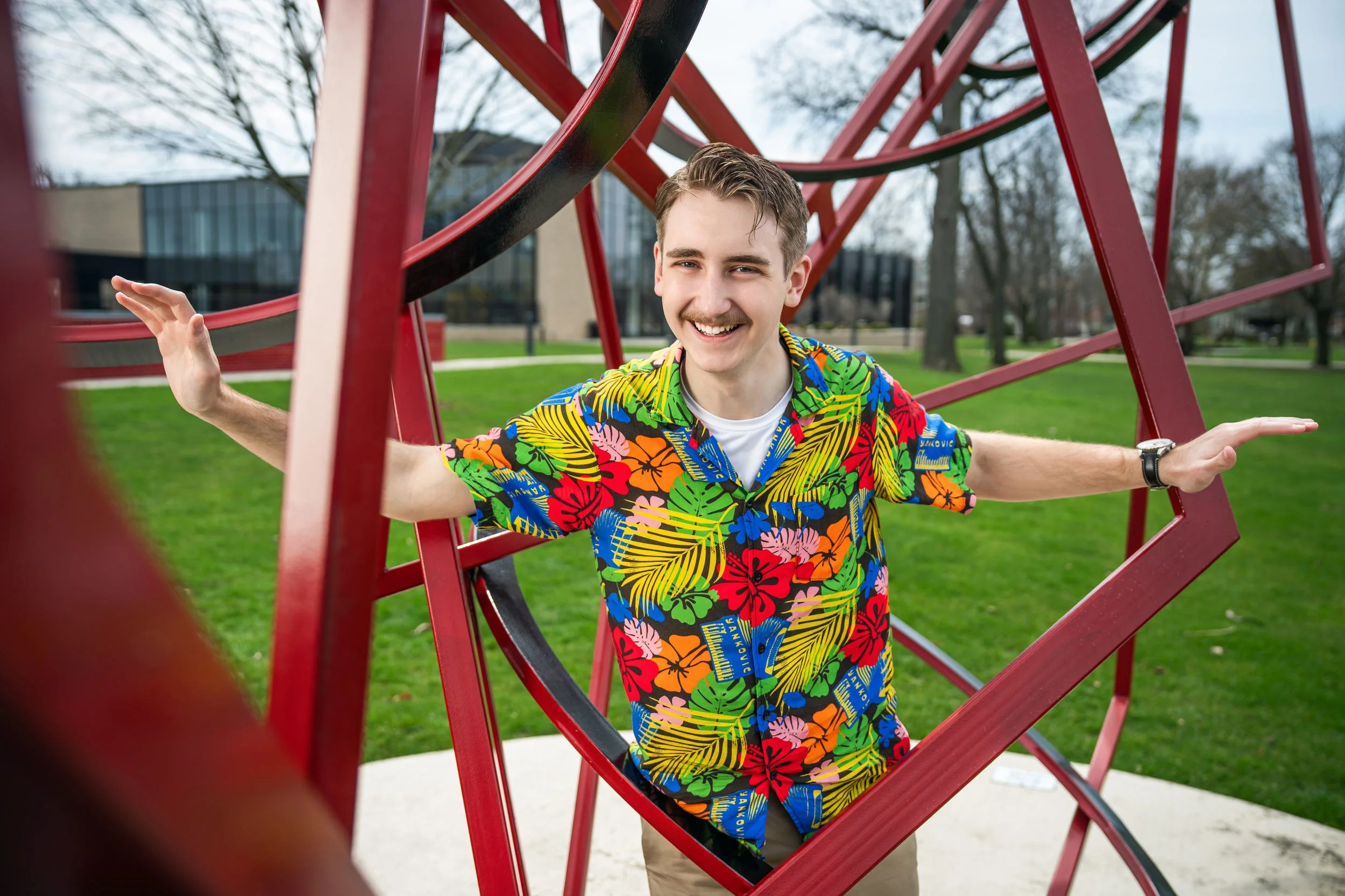  Carman-Ainsworth senior Daniel met with Pop Mod Photo for his spring senior session outside of the Flint Institute of Arts in Flint’s Cultural Center. 