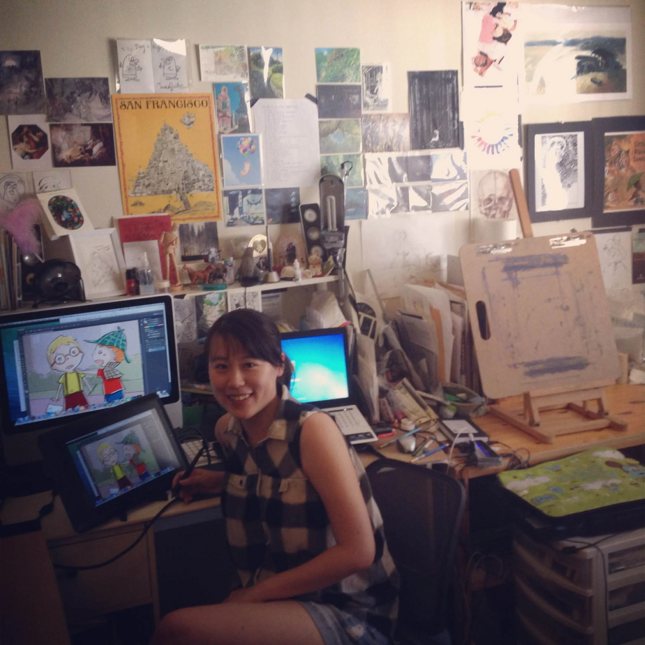 Christine in her studio