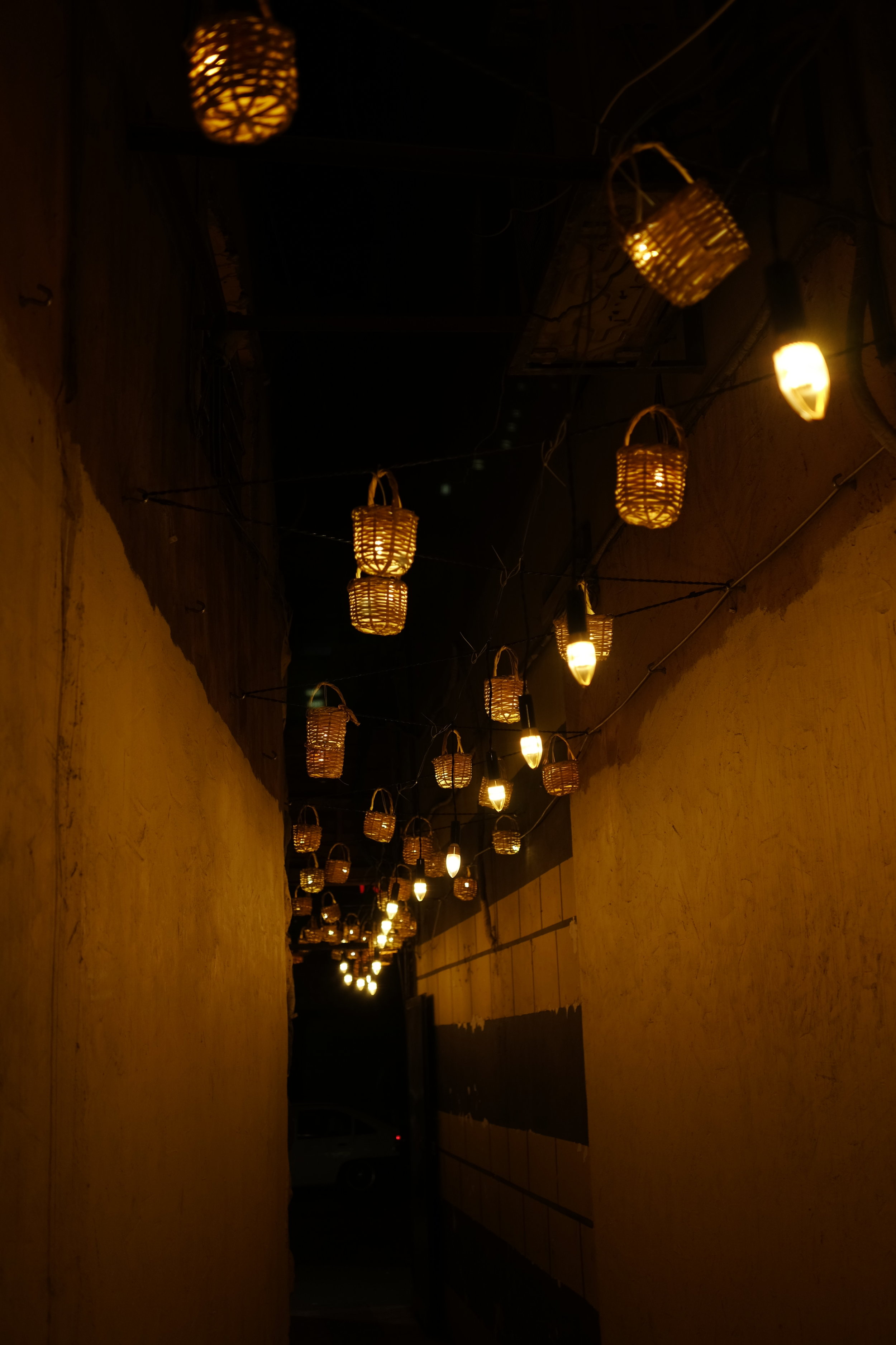 Night shot of an alleyway in Amman