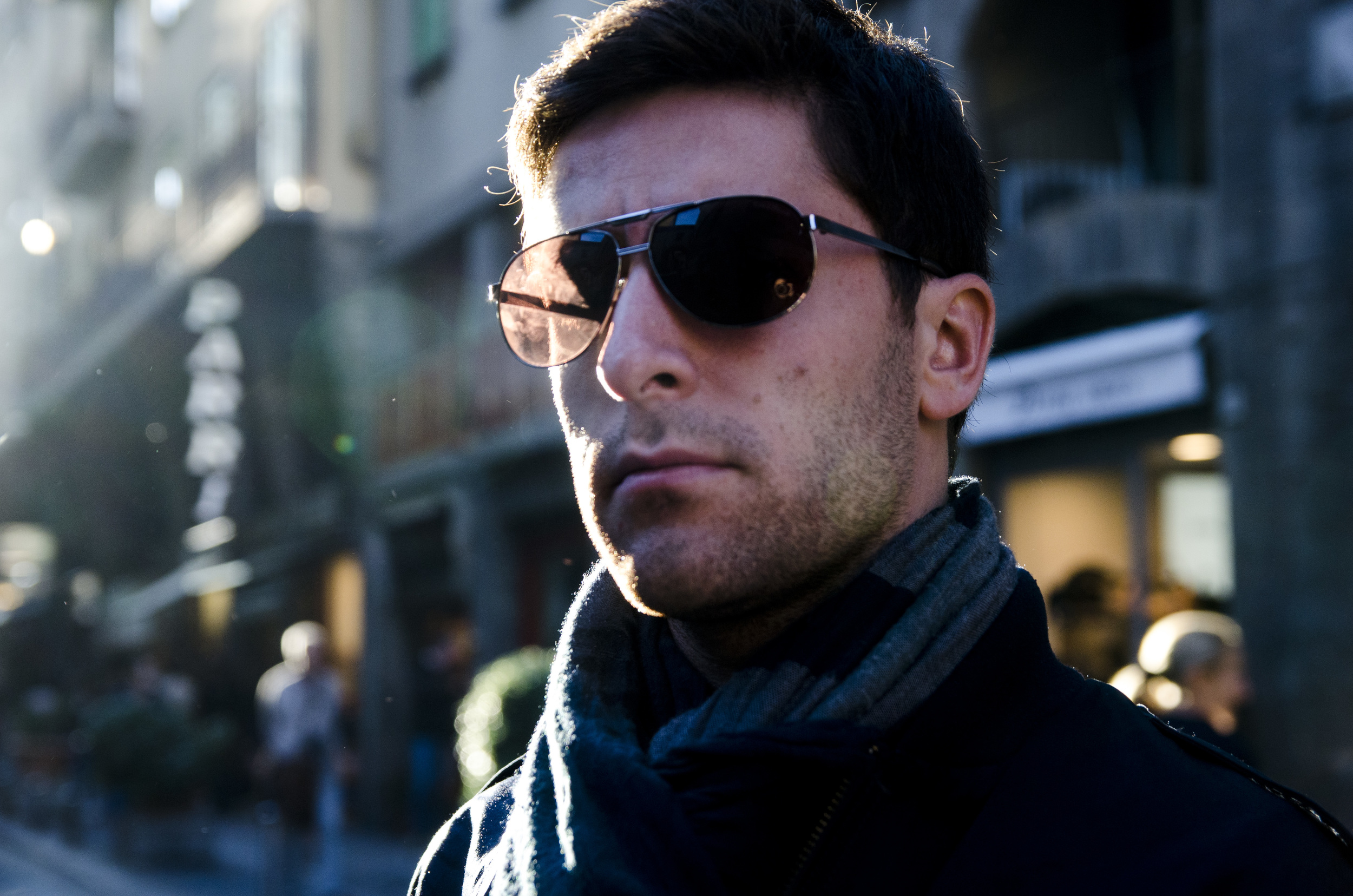  Joseph Fierberg stands on the streets of Florence, Italy basking in the golden beams of the sun.&nbsp; 