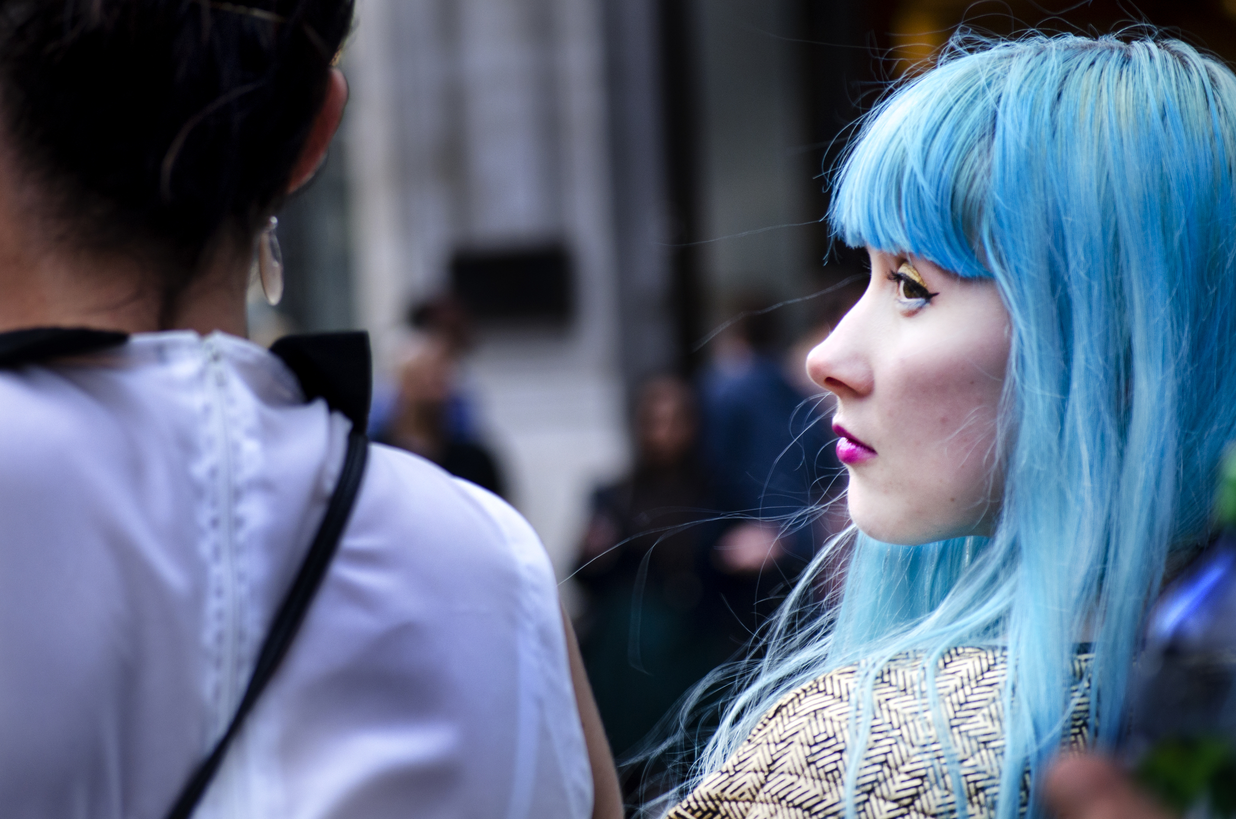  A woman glides down Oxford Street on a warm September afternoon. 