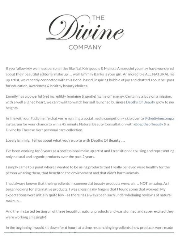 DIVINE BY THERESE KERR FEATURE 