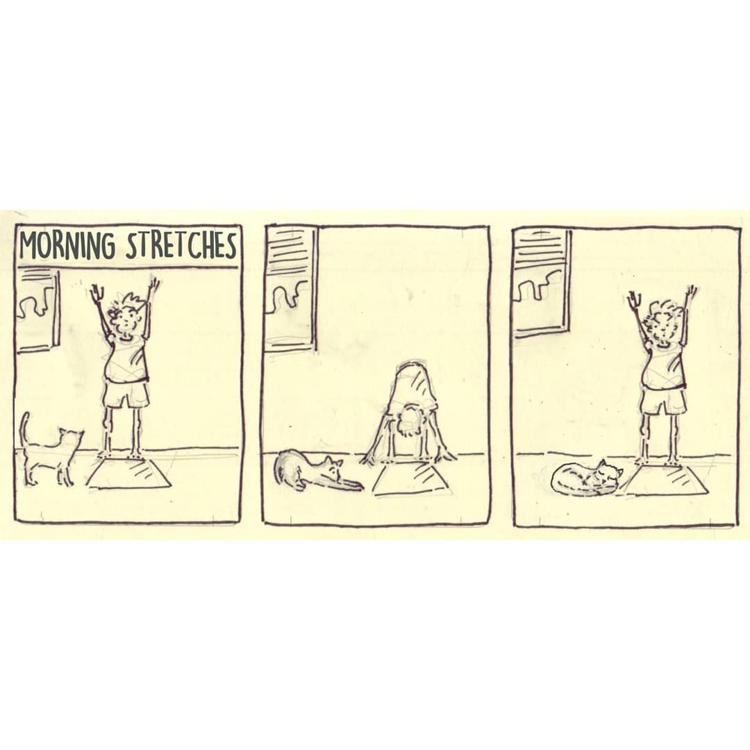 Morning Stretches #webcomics #comics #webcomic #comic #art #cartoon #illustration #drawing #comicstrip #funny #comicart #webtoon #doodle #instacomic #cartoons #digitalart #comix #sketch #cartoonist #cat #catsofinstagram #cathumor #catmeme #webcomicse