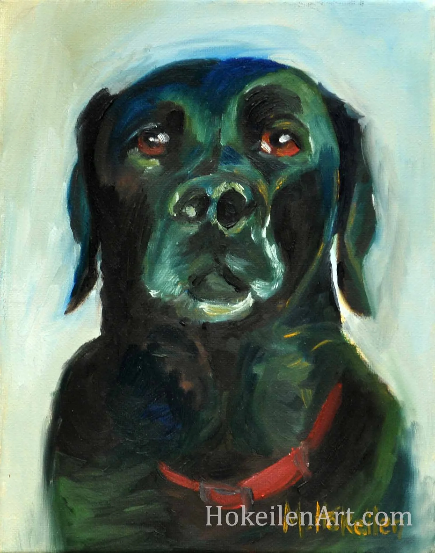 A Portrait of My Dog by Monica Hokeilen, oil on canvas, 8"x10"
