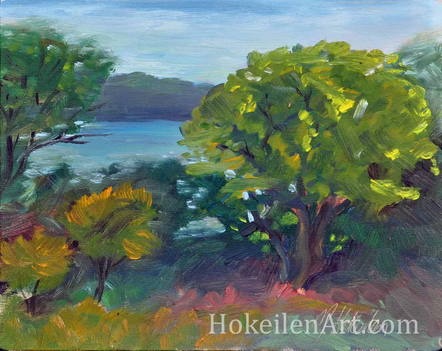 The View from River Farm, oil on canvas board, 8x10