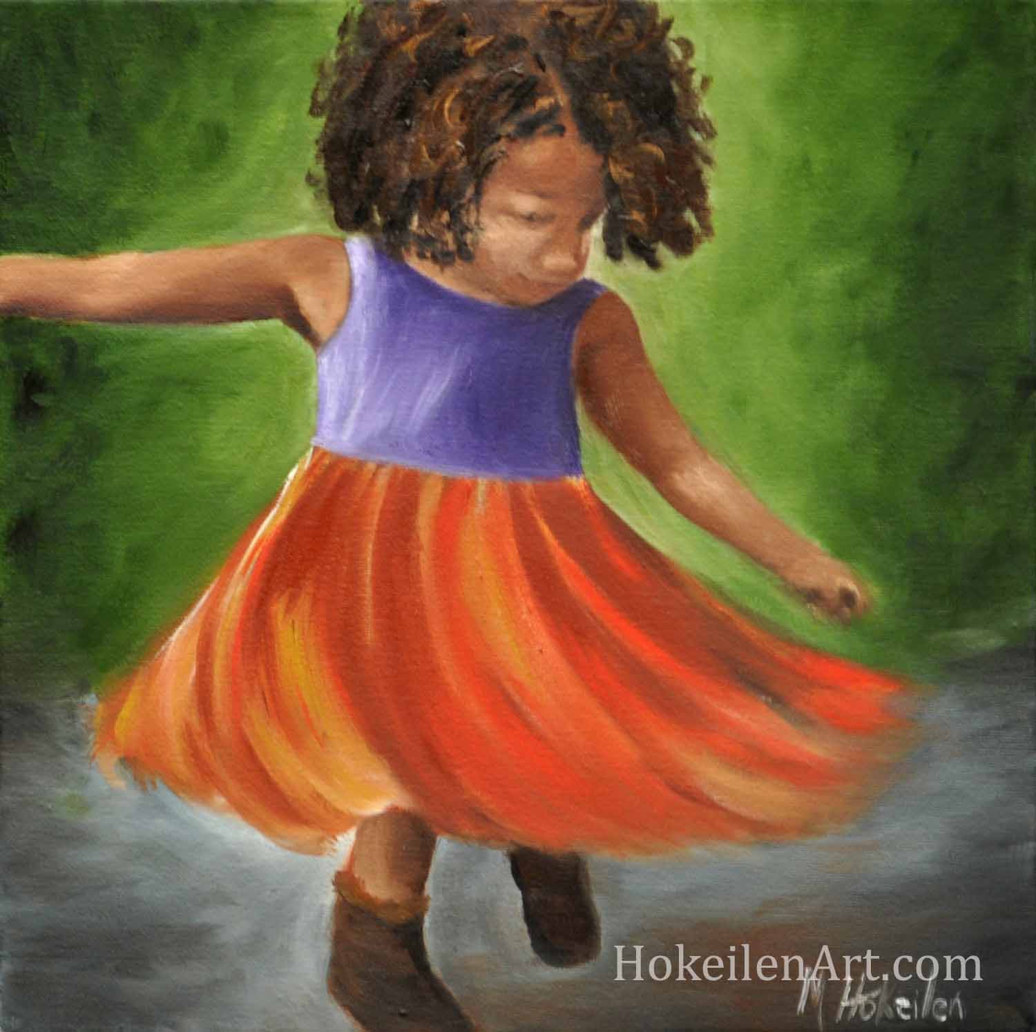 Youthful Grace, oil on canvas, 12"x12"
