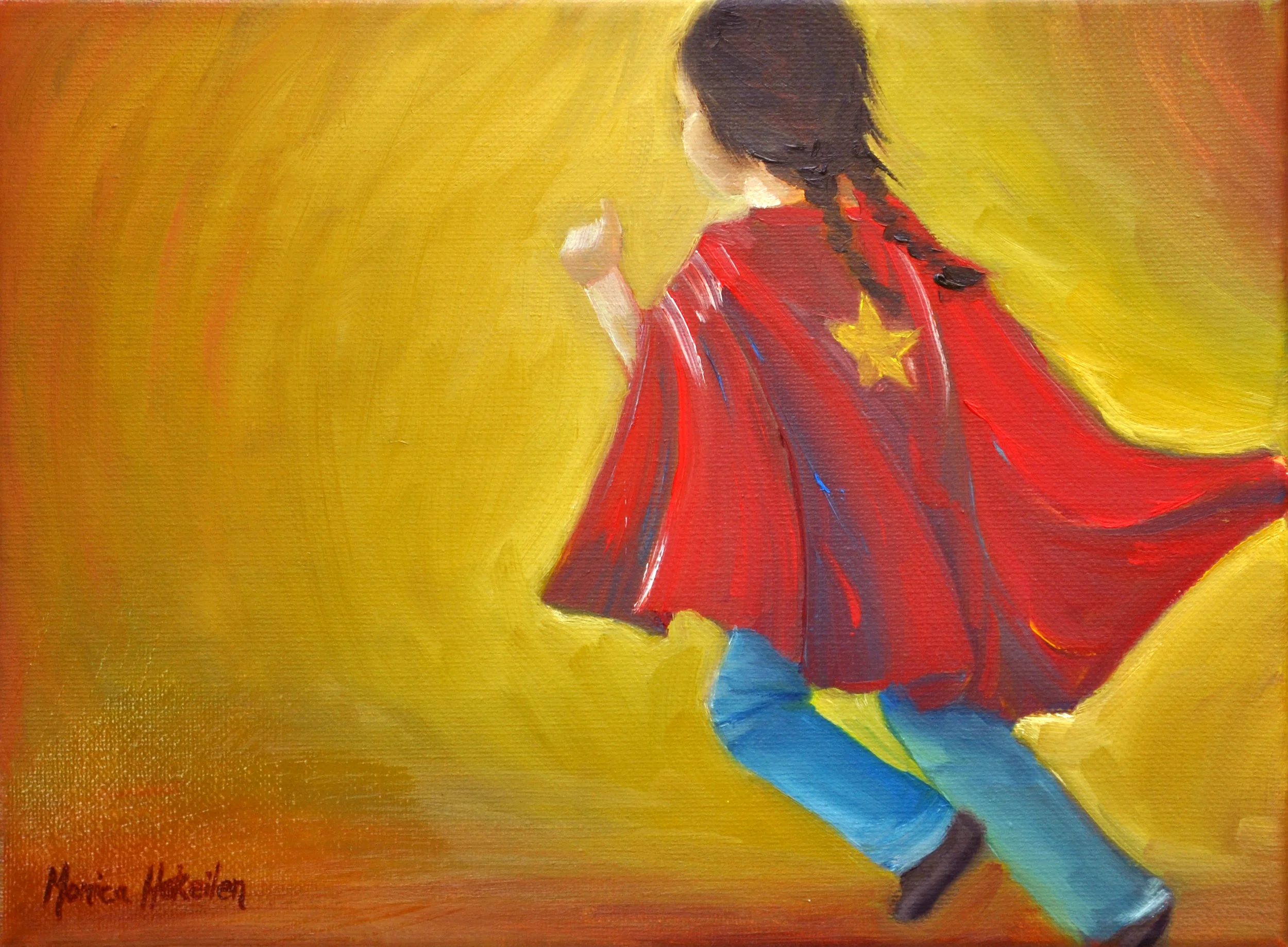 To the Rescue, oil on canvas, 8"x10"