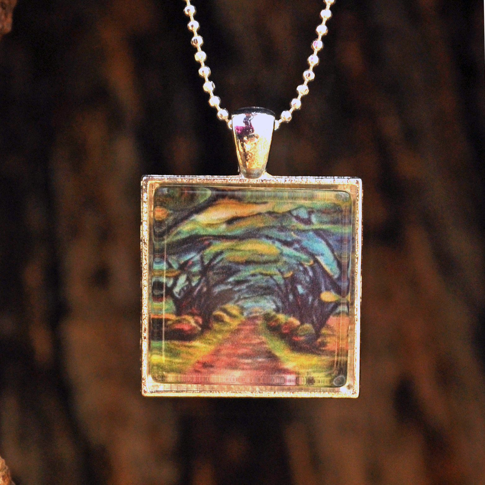 Path Through the Trees by Monica Hokeilen, pendant