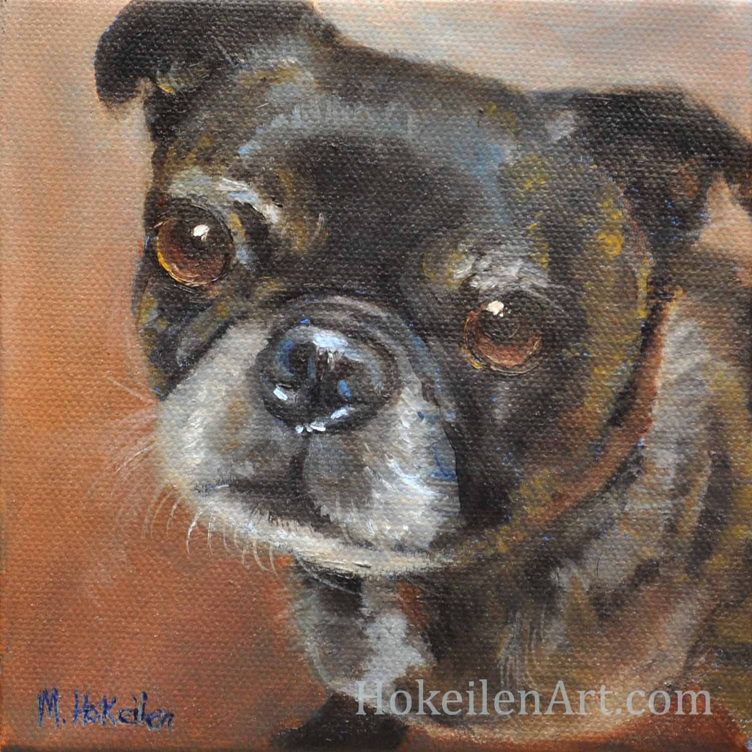 Hank, oil on canvas, 6"x6"
