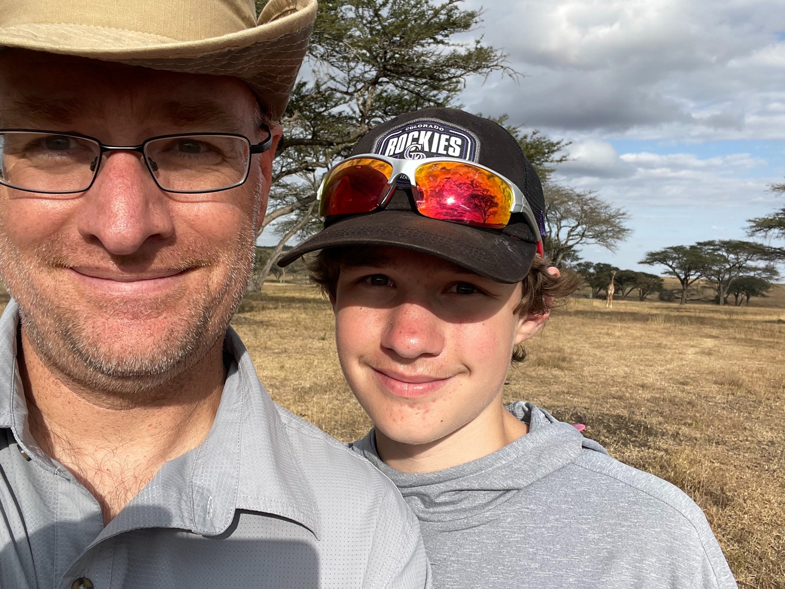 Father and Son and a Giraffe