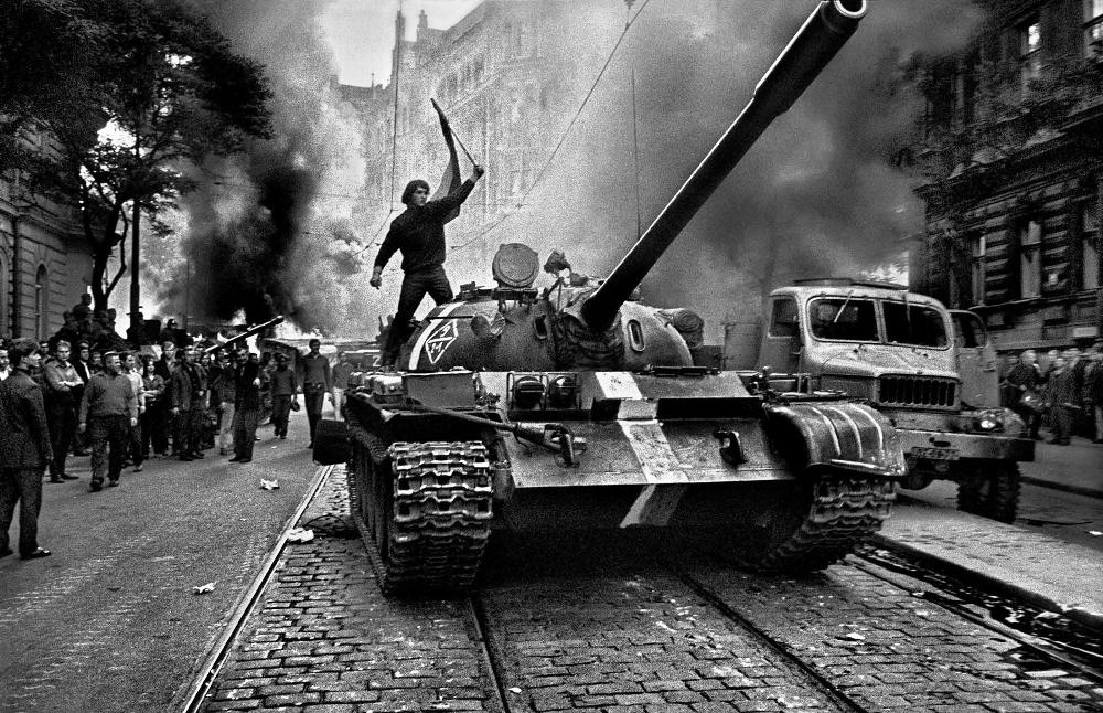Students, Citizens Protesting Soviet Occupation, Prague Spring, 1968