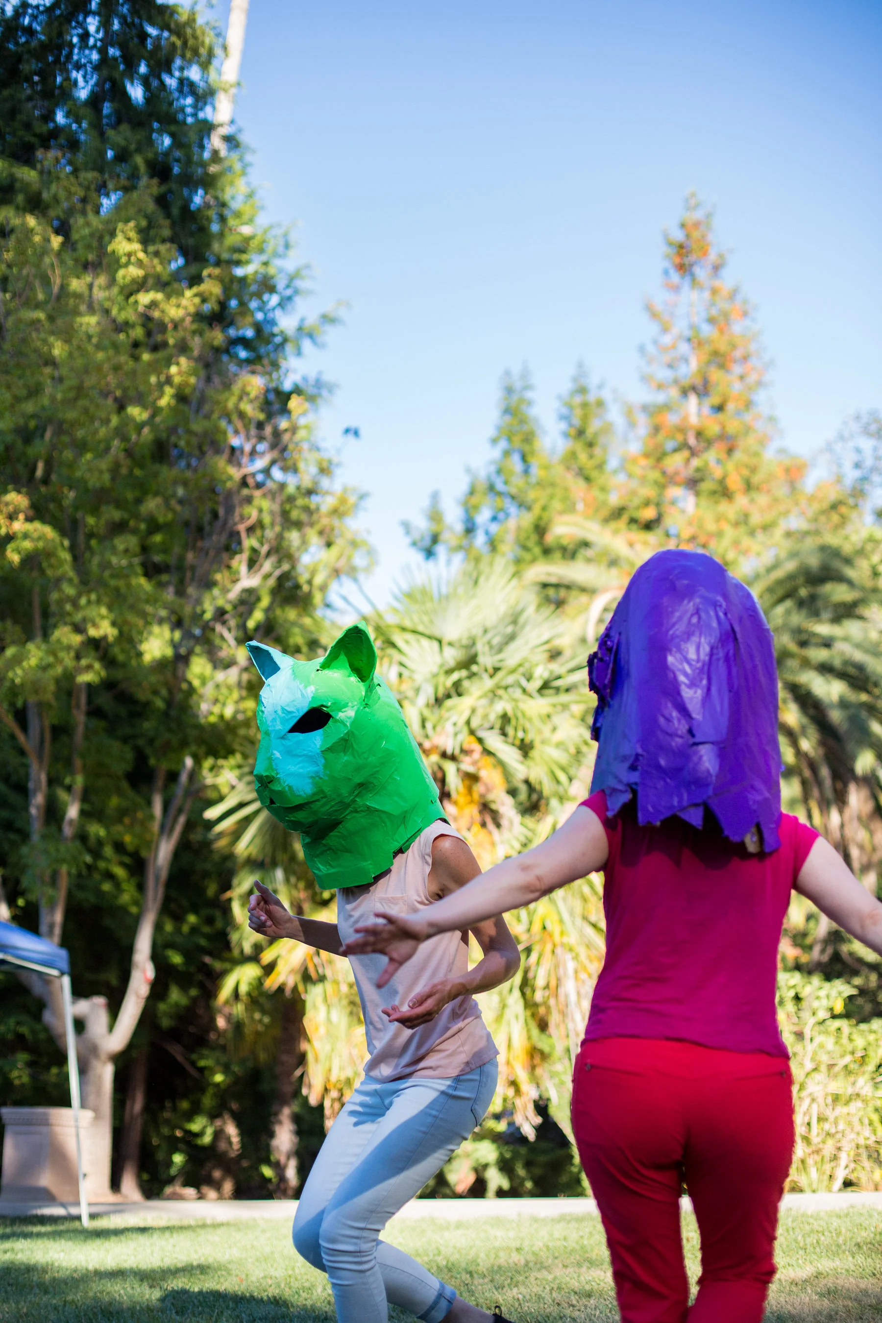Elizabeth Costello as Crow and myself as Puma at Montalvo, July 22, 2016