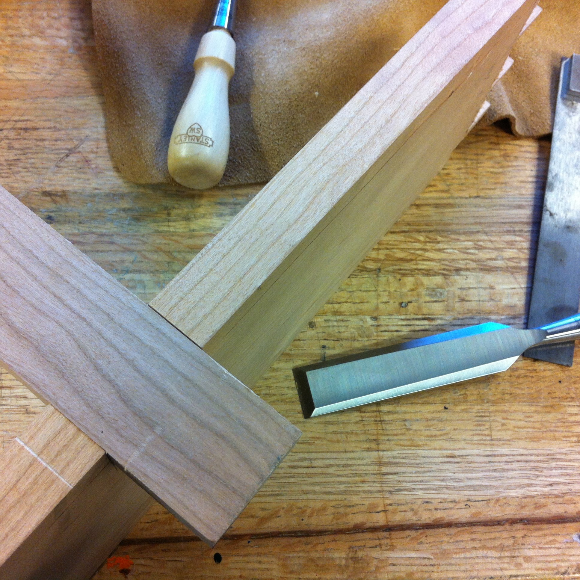 Cherry shaker step stool in process