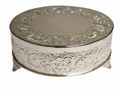 Round Silver Cake Stand Rentals Mobile Al