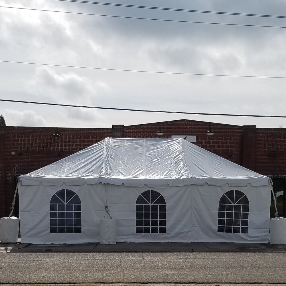 Frame tent with sidewalls