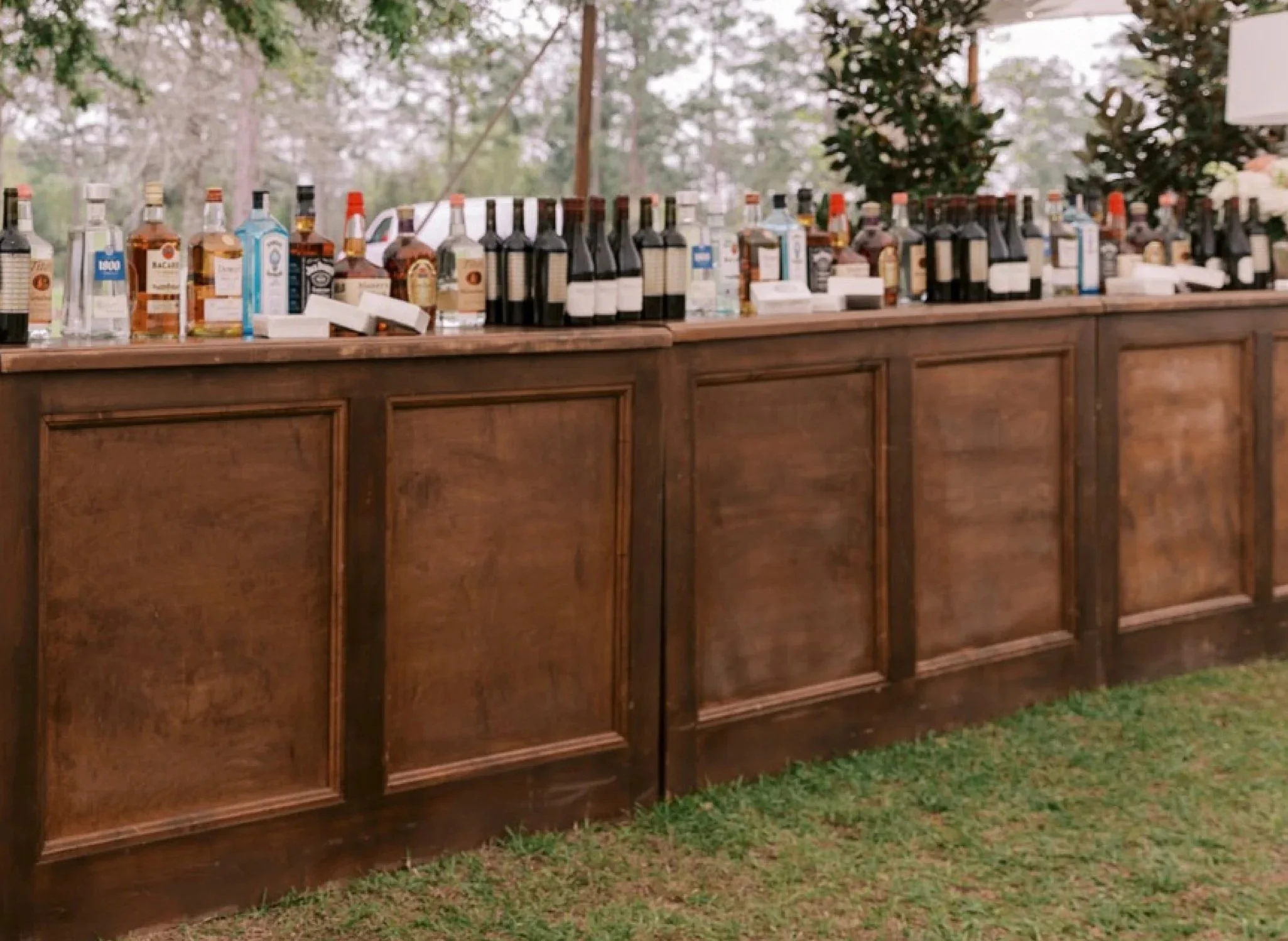 wooden bar rental for wedding or event
